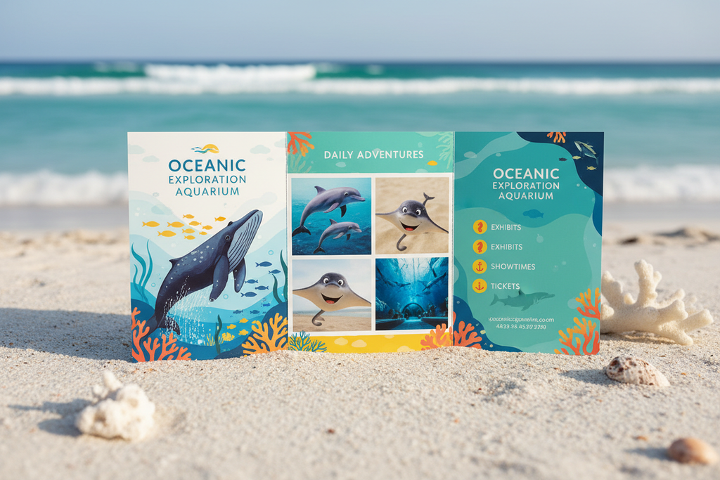 Brochure on beach sand