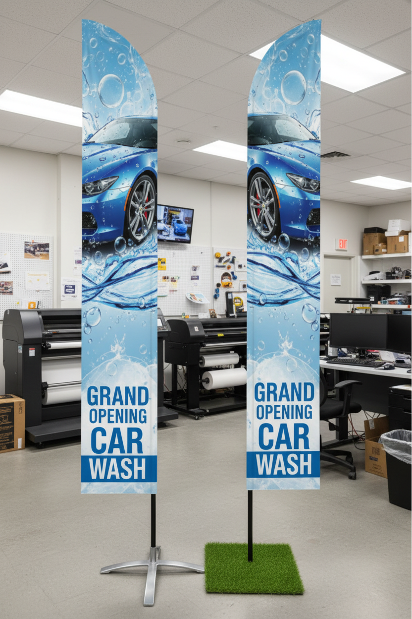 Car Wash Feather Flag - Print Shop