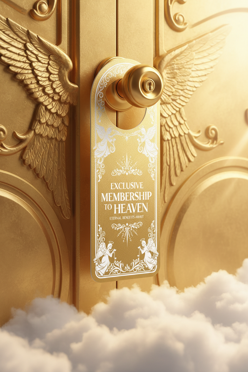 Heaven door hanger with hole cutout