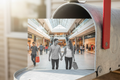 Modern mall postcard in mailbox