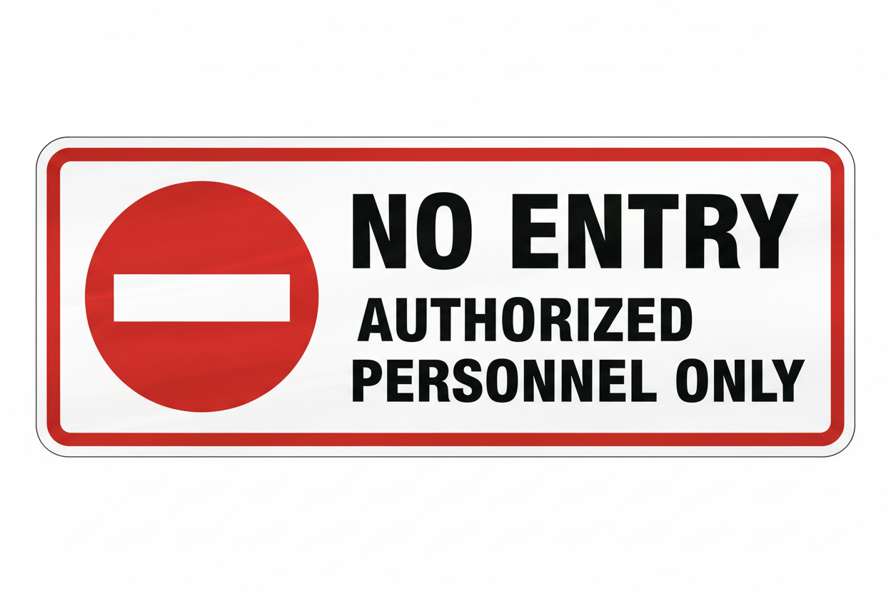 No Entry Aluminum Sign