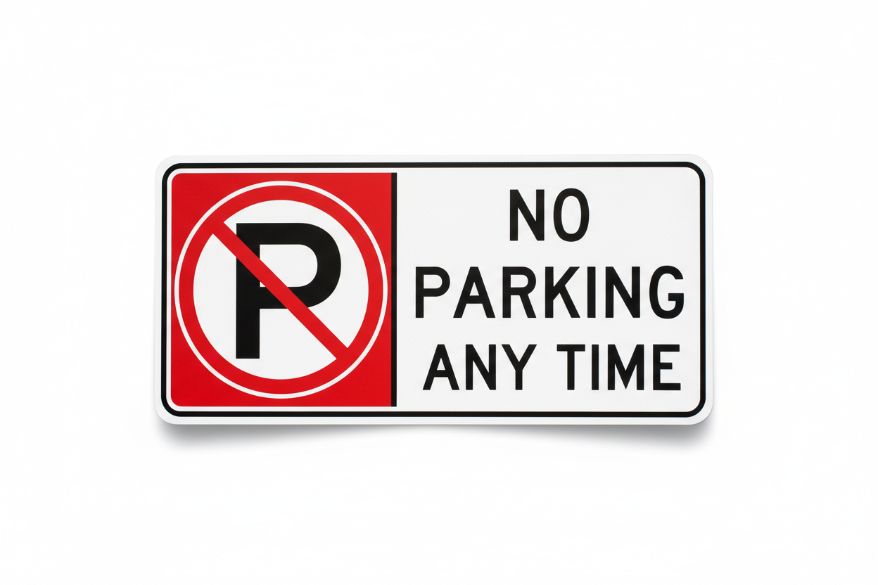 No Parking Aluminum Sign