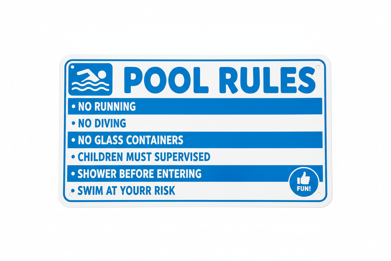 Pool Rules Aluminum Sign