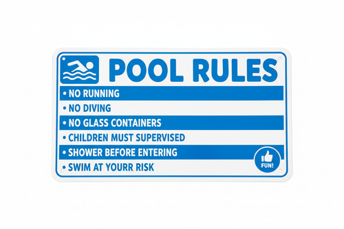 Pool Rules Aluminum Sign